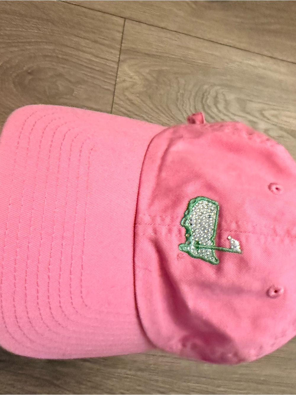 Masters Pink Baseball Cap with Green & Silver Embroidered Logo